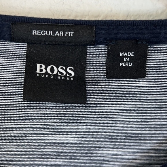 BOSS Space Dye Striped Blend Short Sleeve Top Size S - Picture 3 of 9